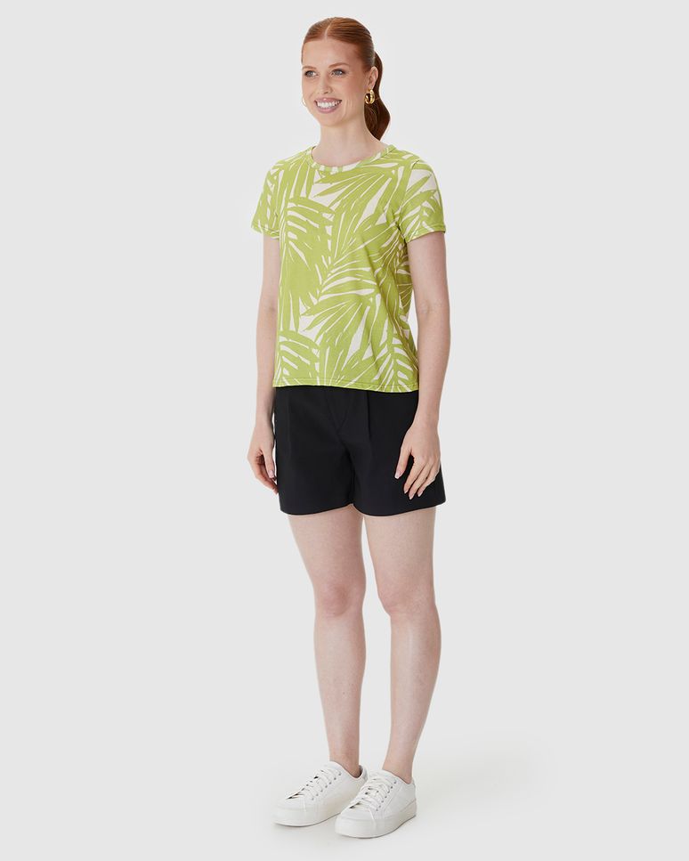 Blusa Feminina Decote Redondo Estampada Em Algodão