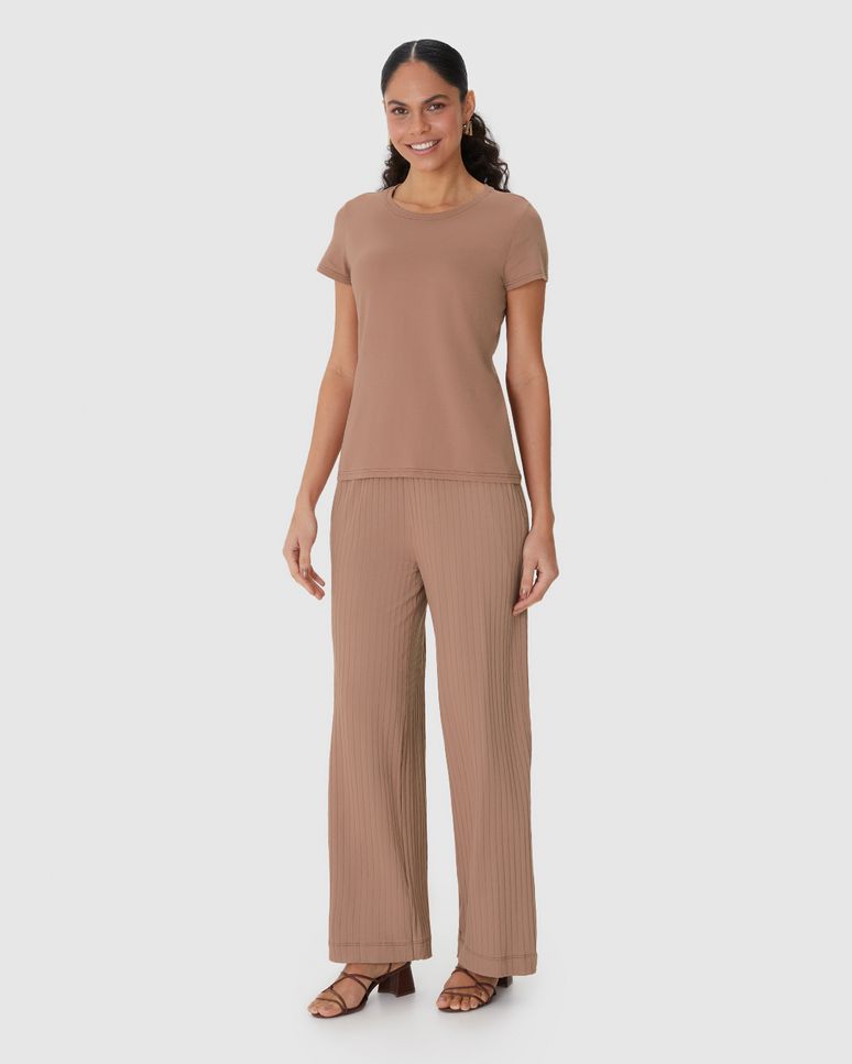 Blusa Básica Feminina Baby Look Em Algodão