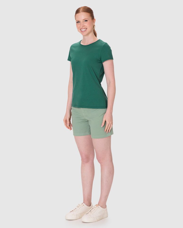 Blusa Básica Feminina Baby Look Em Algodão