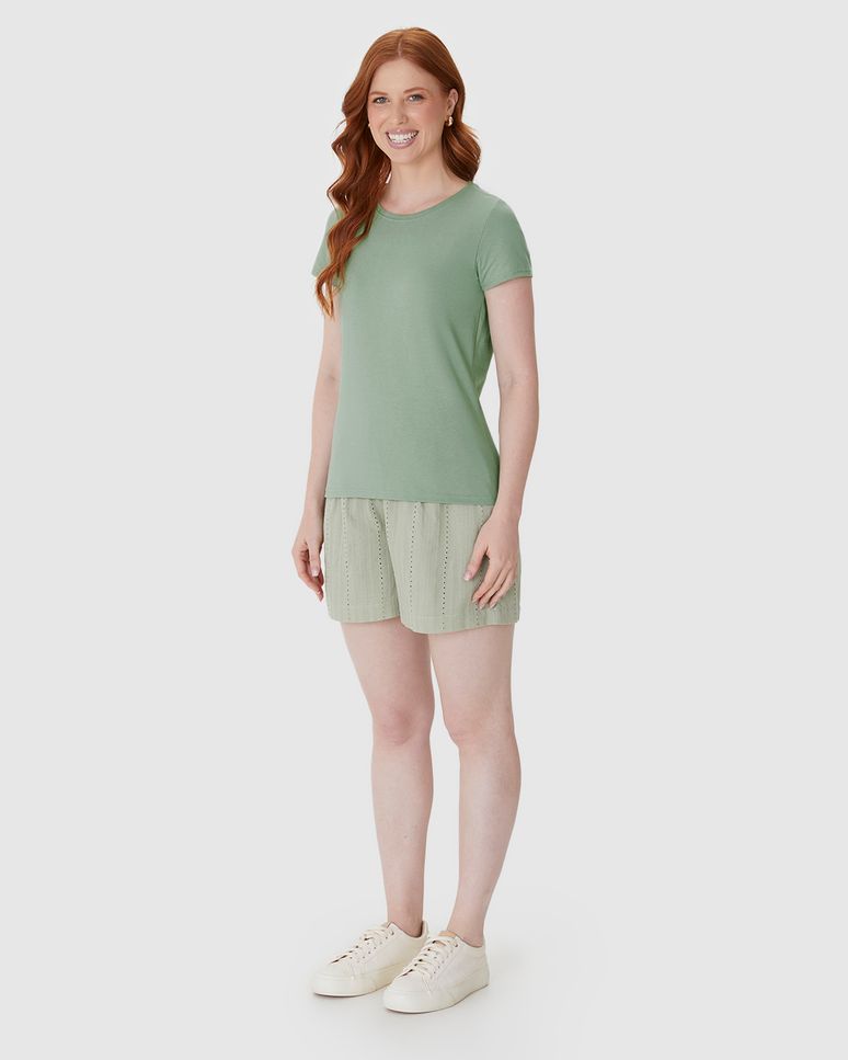Blusa Básica Feminina Baby Look Em Algodão