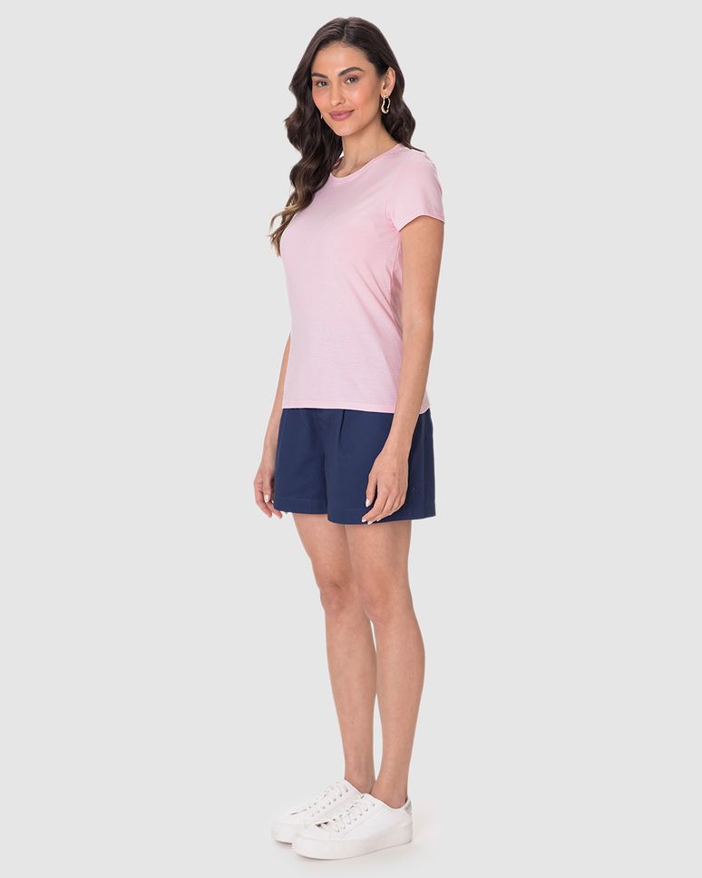 Blusa Básica Feminina Baby Look Em Algodão