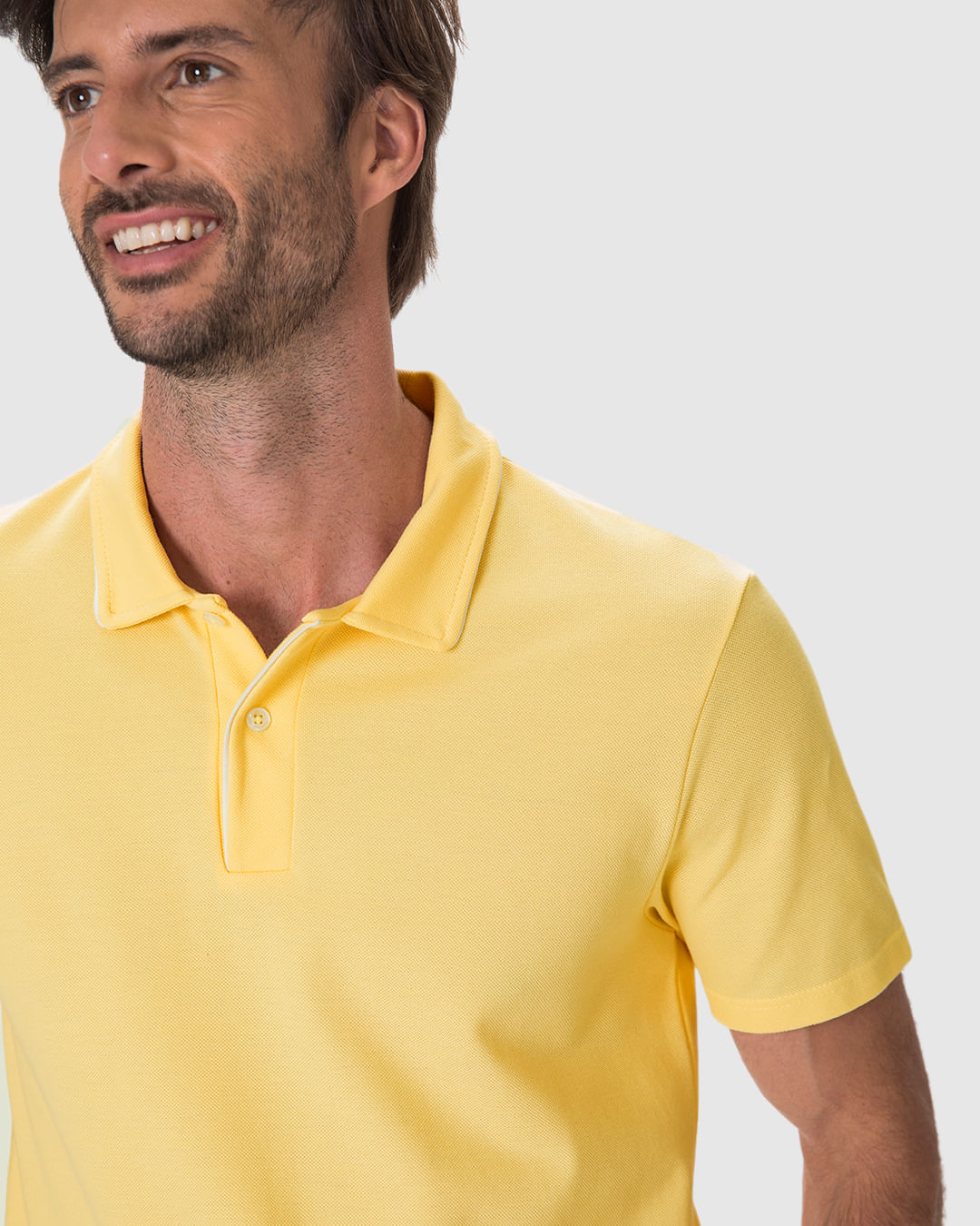 Camisa Polo Masculina Abertura Barra Lateral Em Piquet Premium