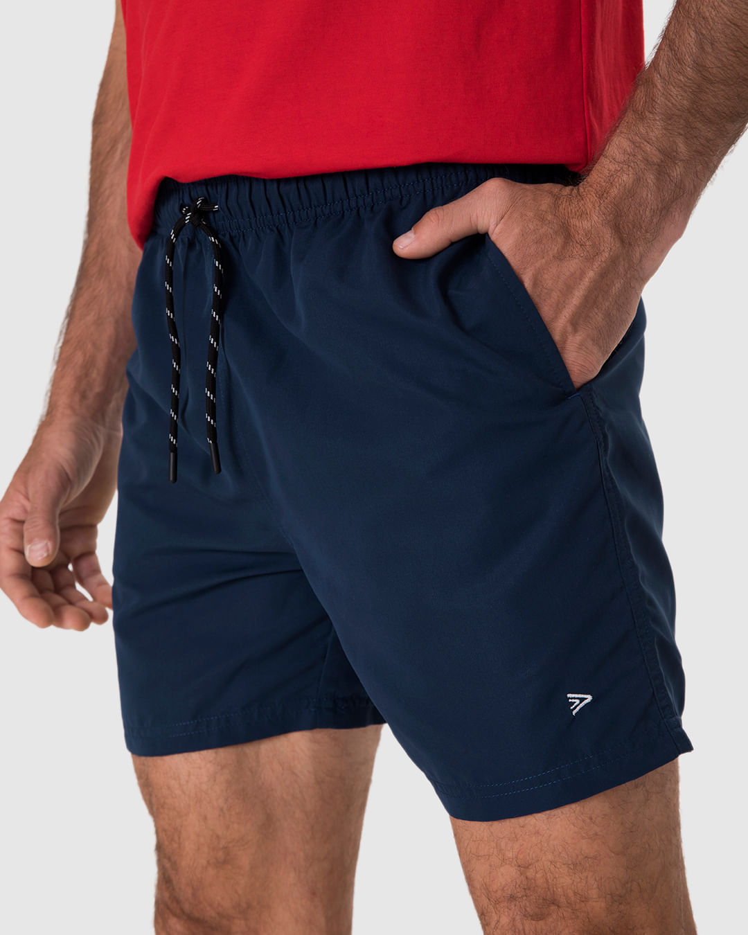 Shorts Água Masculino Detalhe Bordado Em Tafetá AZUL - Malwee