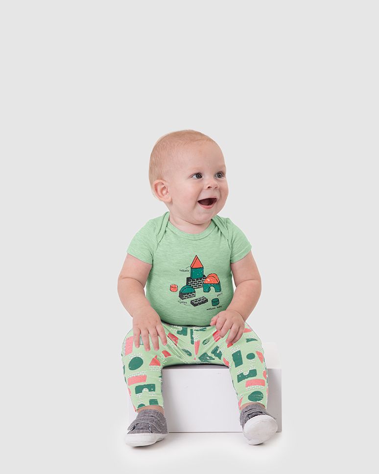 Conjunto Bebê Menino Body Manga Curta E Calça Em Algodão Malwee Kids