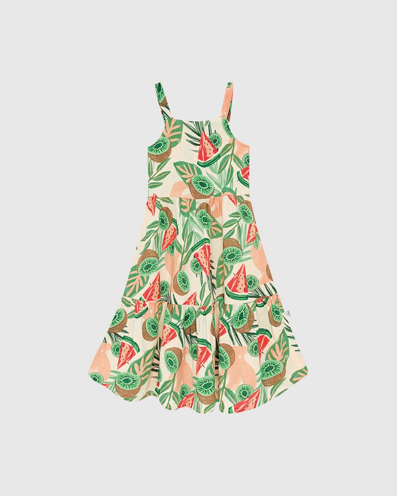 Vestido Infantil Midi Acinturado Em Viscose Malwee Kids