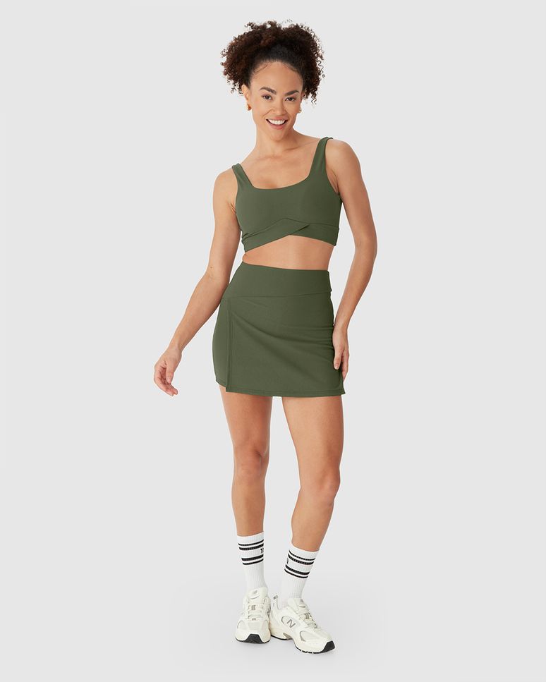 Top Regata Esportivo Cós Transpassado Em Malha Poliamida Creponada