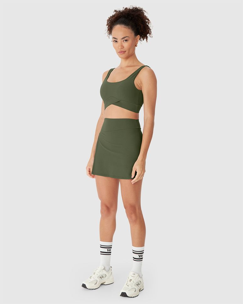 Top Regata Esportivo Cós Transpassado Em Malha Poliamida Creponada