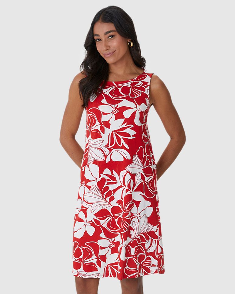 Vestido Feminino Regata Estampado Em Algodão