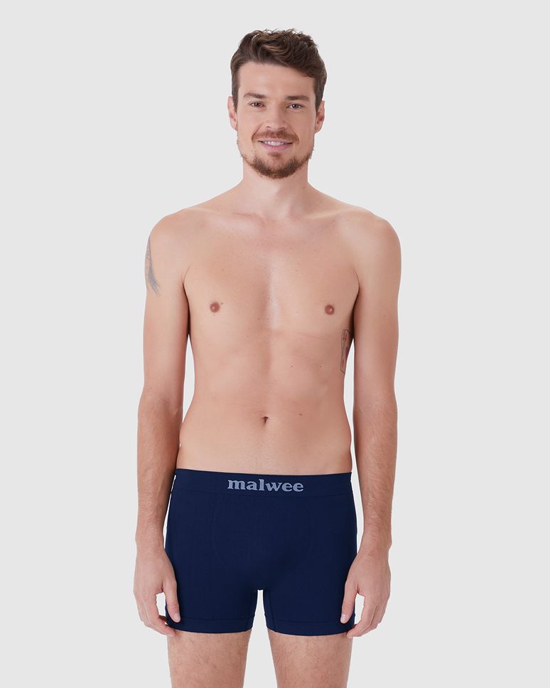 Cueca Masculina Boxer Sem Costura Logo Malwee Em Poliamida