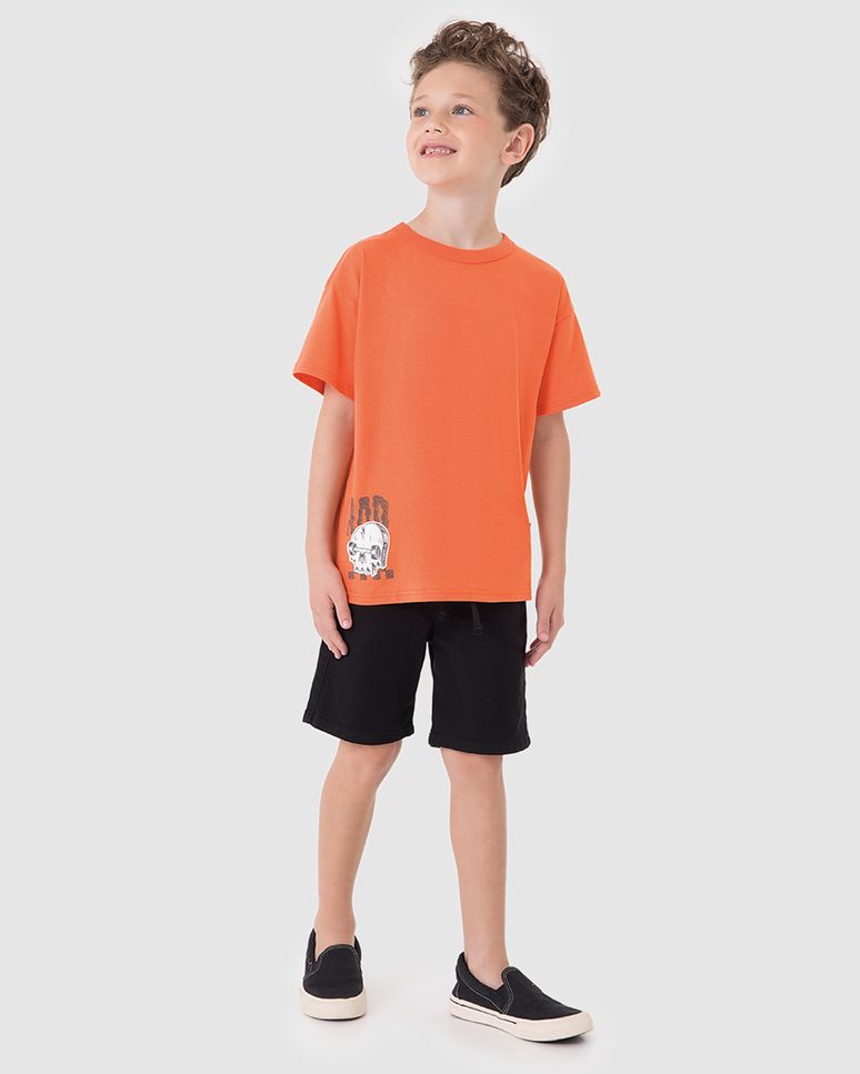 Camiseta Infantil Menino Estampa Rad Frente E Costas Em Algodão Malwee Kids