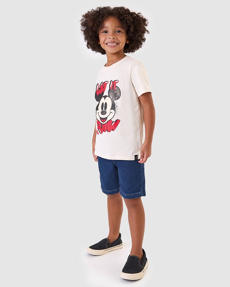 Camiseta Infantil Menino Let It Flow Mickey Disney Em Algodão Malwee Kids