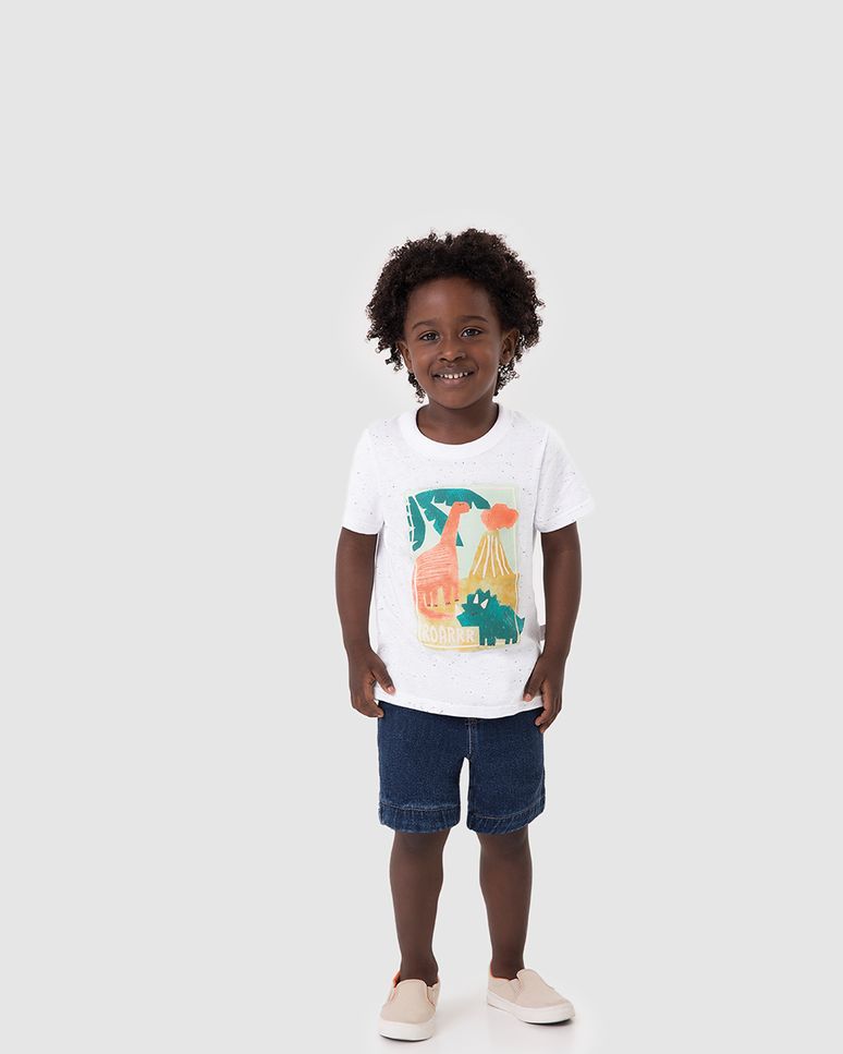 Camiseta Infantil Menino Estampa Frente E Costas Em Malha Botonê Malwee Kids