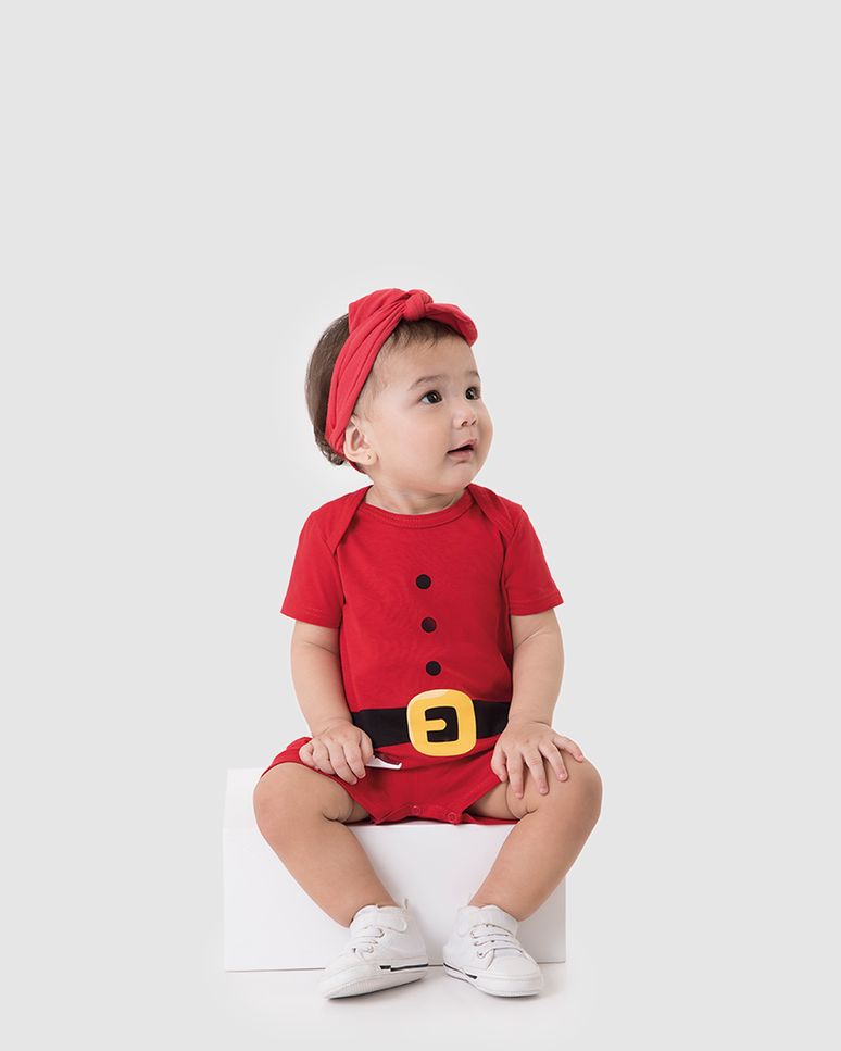 Macaquinho Bebê Unissex Estampa Especial Natal Em Algodão Malwee Kids