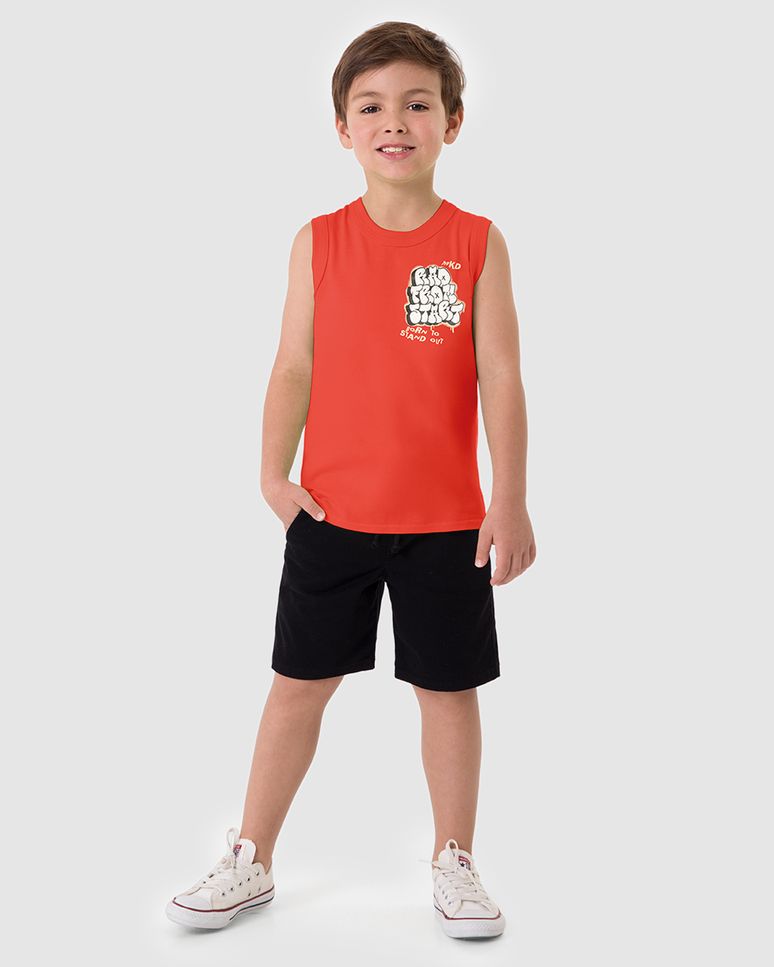 Regata Infantil Menino Estampa Rad From Start Em Malha Anti Odor Malwee Kids