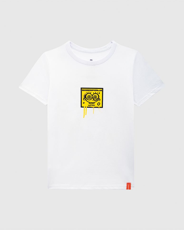 Camiseta Infantil Menino Rad! Bob Esponja Estampa Frente E Costas Malwee Kids