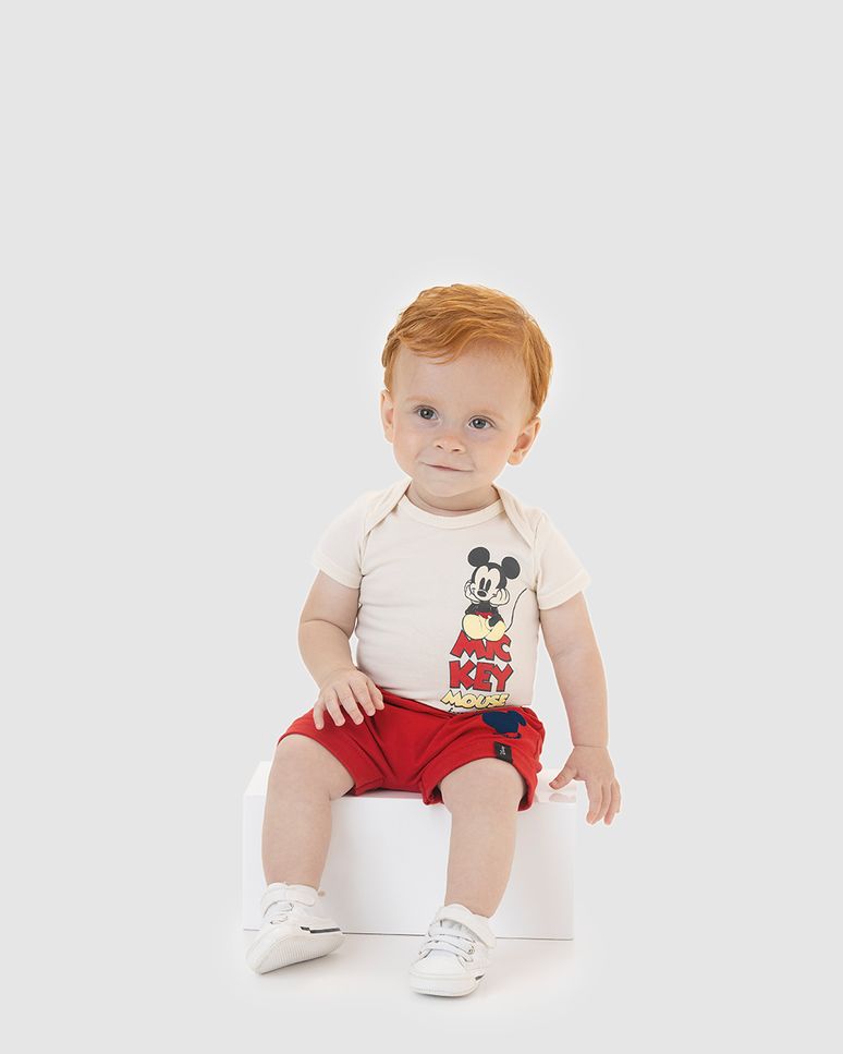 Conjunto Bebê Menino Funny All Time Mickey Disney Em Algodão Malwee Kids