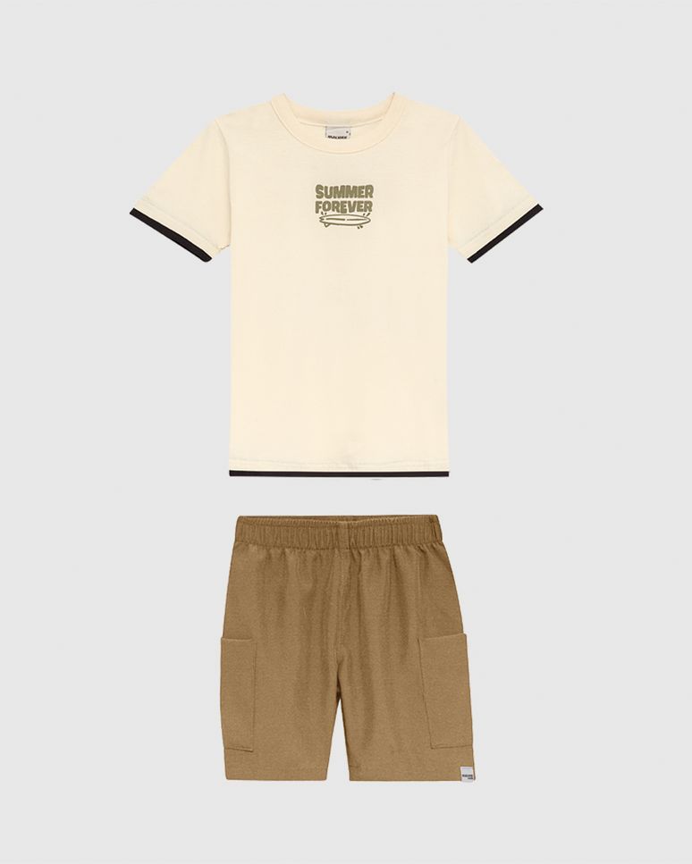 Conjunto Infantil Menino Summer Forever Estampa Frente E Costas Malwee Kids