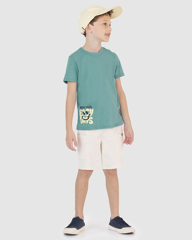 Camiseta Infantil Menino New Vibe Easy Days Em Malha Botonê Malwee Kids