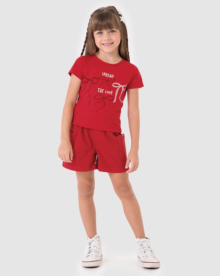 Blusa Infantil Menina Box Spread The Love E Bordado Paetê Malwee Kids