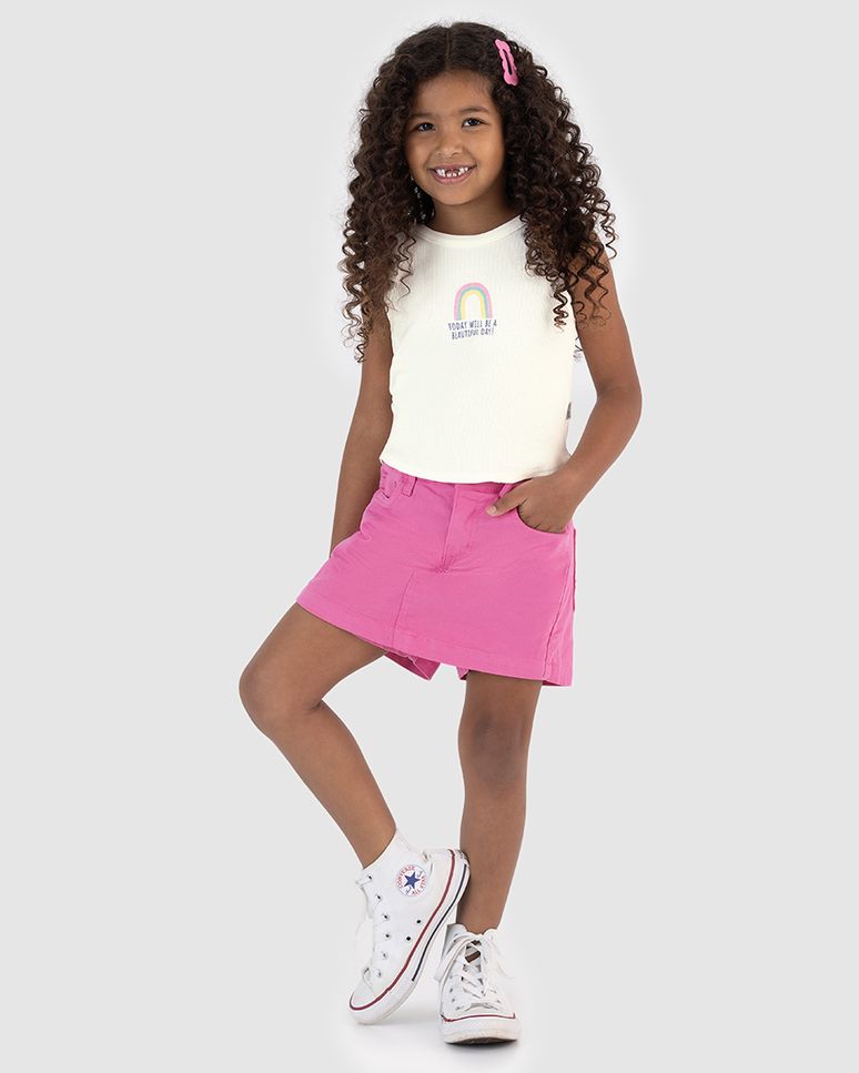 Regata Infantil Menina Cropped Beautiful Day! Em Ribana Malwee Kids