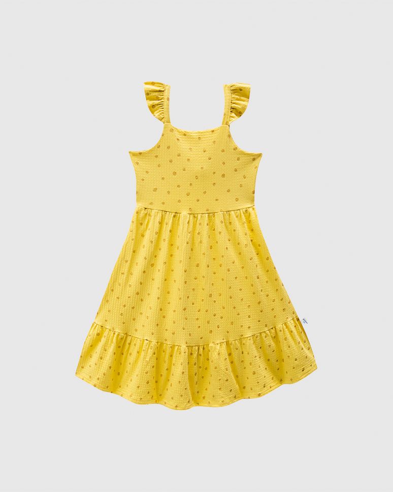Vestido Infantil Midi Estampa Poá Em Malha Texturizada Malwee Kids