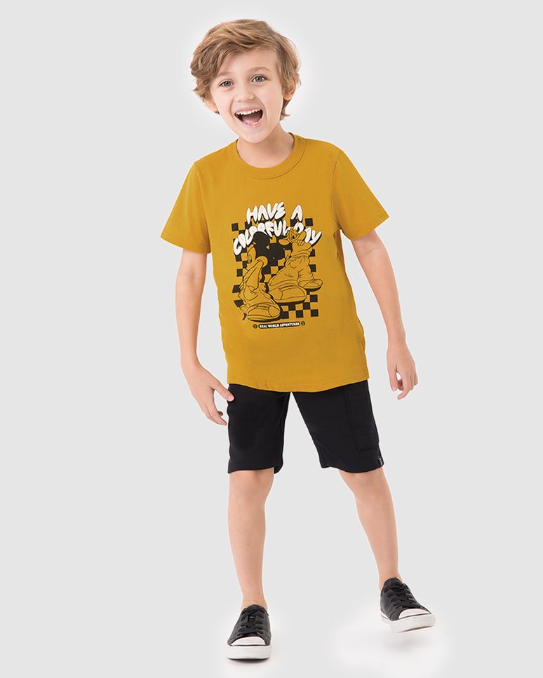 Conjunto Infantil Menino Have A Colorful Day Mickey Disney Malwee Kids