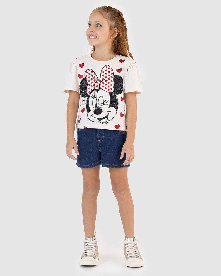 Blusa Infantil Menina Box Estampa Glitter Mickey Disney Em Algodão Malwee Kids