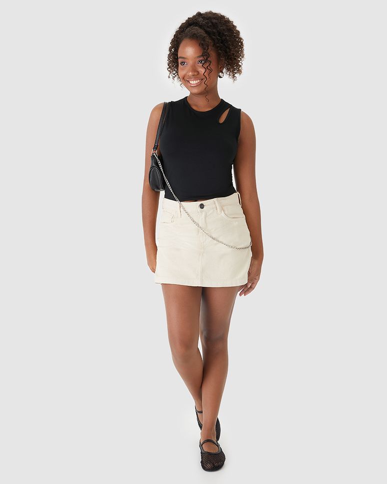 Regata Infantil Menina Cropped Detalhe Ombro Vazado Em Algodão Malwee Kids