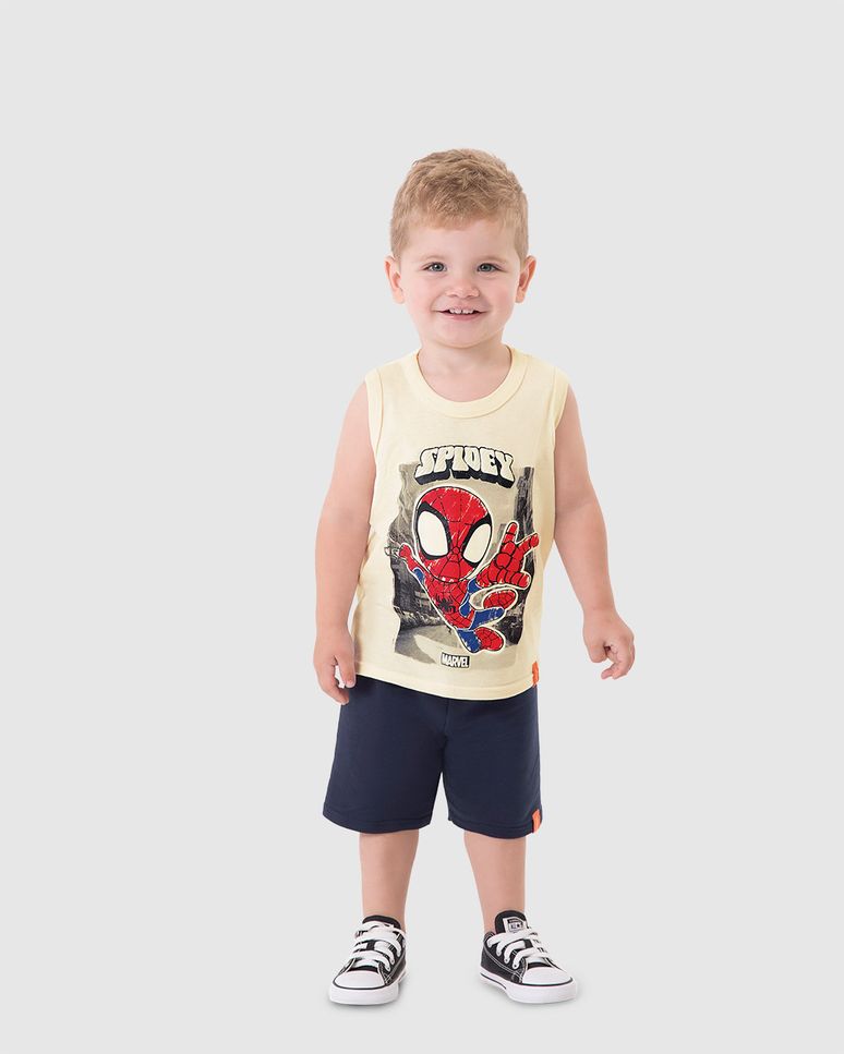 Regata Infantil Menino Spidey E Amigos Espetaculares Algodão Malwee Kids