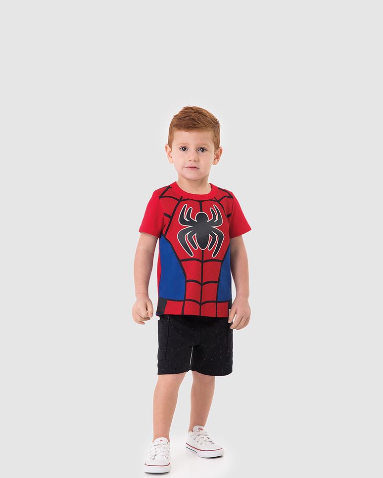 Camiseta Infantil Menino Spidey E Seus Amigos Espetaculares Malwee Kids