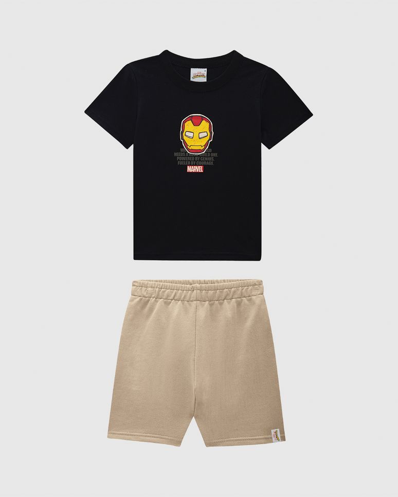 Conjunto Infantil Menino Camiseta Estampa Costas Homem-Aranha Malwee Kids