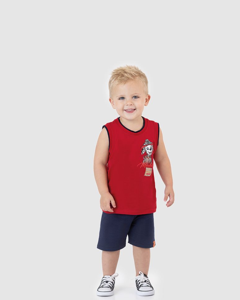 Conjunto Infantil Menino Regata Marshall Patrulha Canina Algodão Malwee Kids