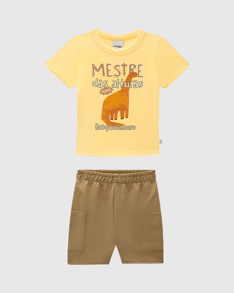 Conjunto Infantil Menino Mestre Das Alturas Braquiossauro Malwee Kids