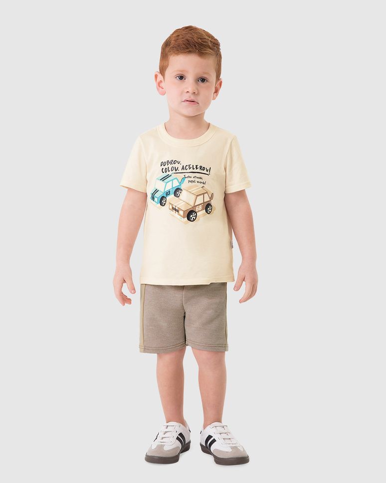 Conjunto Infantil Menino Dobrou Colou Acelerou! Em Algodão Malwee Kids