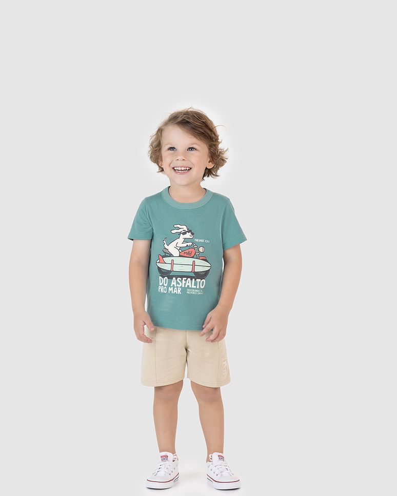 Camiseta Infantil Menino Estampa Temática Em Algodão Malwee Kids