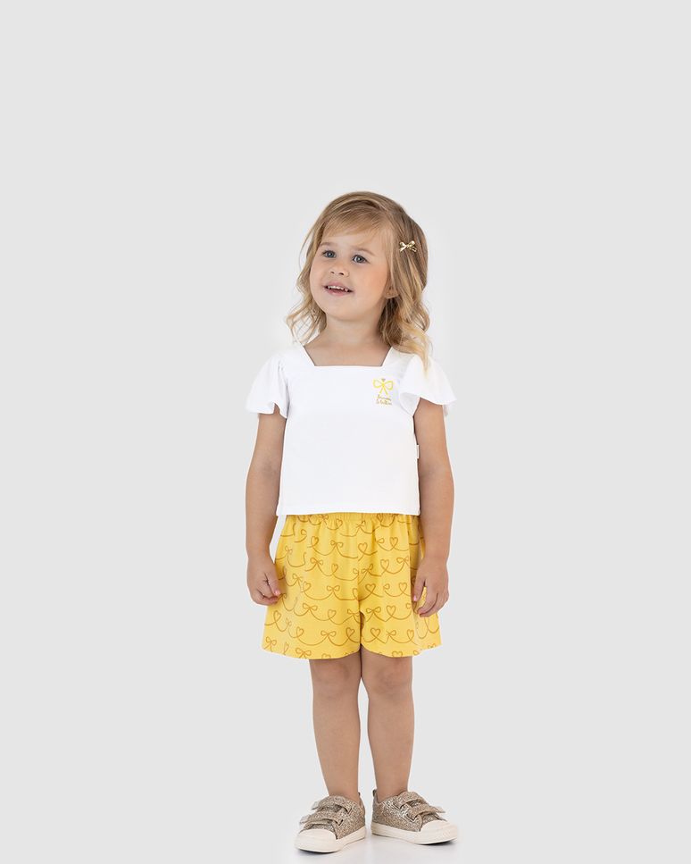 Conjunto Infantil Menina Blusa Estampa Brincar E Brilhar Em Algodão Malwee Kids