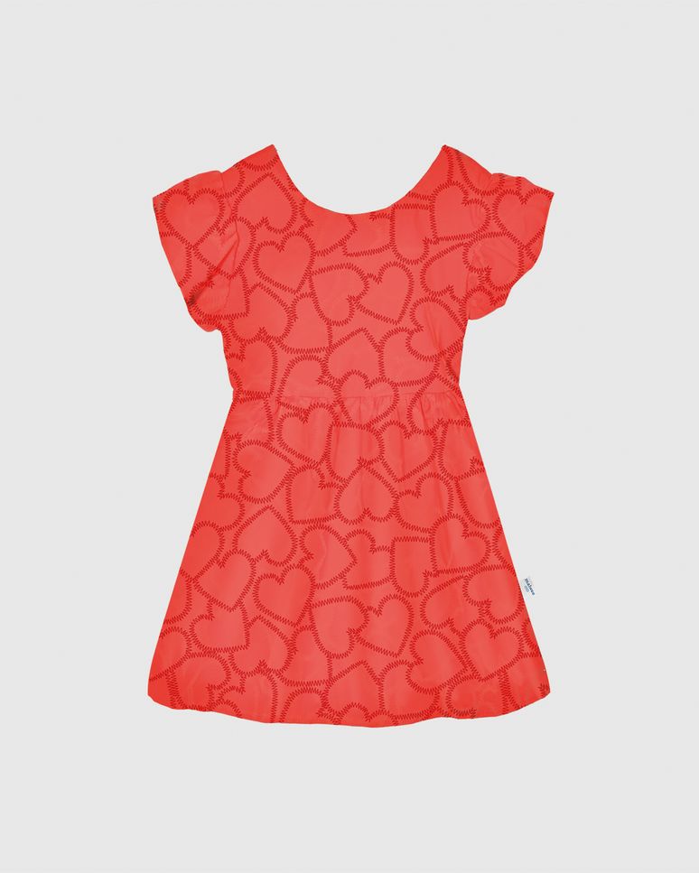 Vestido Infantil Rodado Detalhe Laço Costas Em Algodão Stretch Malwee Kids