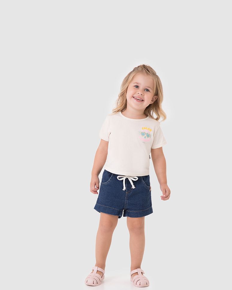 Blusa Infantil Menina Box Estampa Com Paetê Em Malha Rajada Malwee Kids