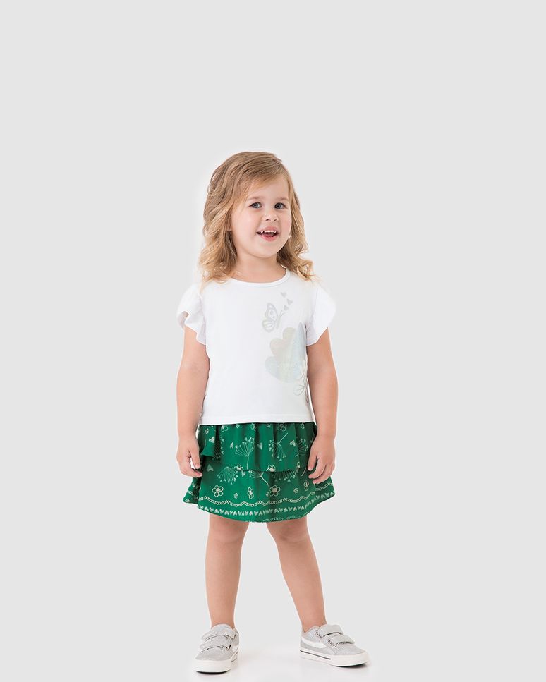 Blusa Infantil Menina Box Estampa Foil Metalizada Em Algodão Malwee Kids
