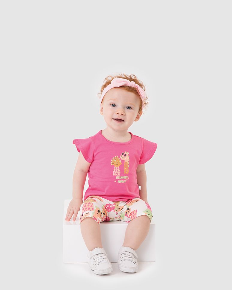 Conjunto Bebê Menina Estampa Glitter Melhores Amigas Em Algodão Malwee Kids