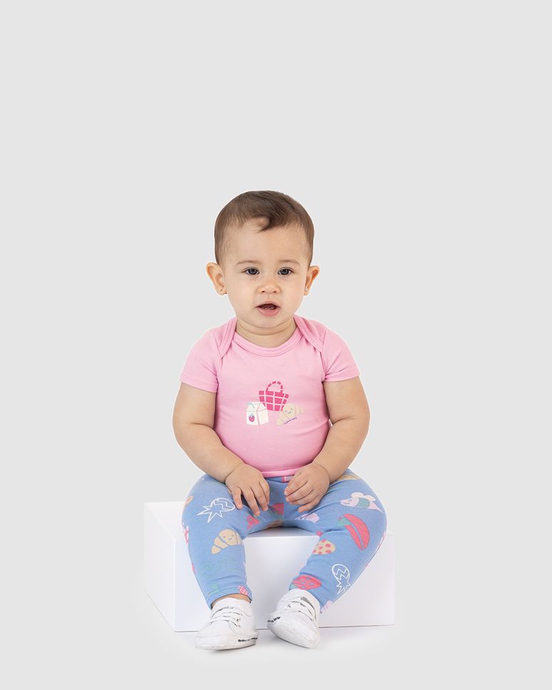 Body Bebê Menina Estampa Frontal Em Algodão Malwee Kids