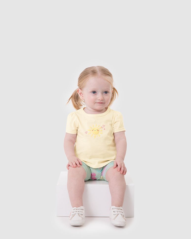 Conjunto Bebê Menina Estampa Glitter Solzinho Em Algodão Malwee Kids