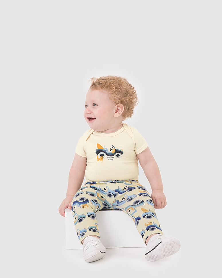 Conjunto Bebê Menino Body Manga Curta E Calça Em Algodão Malwee Kids