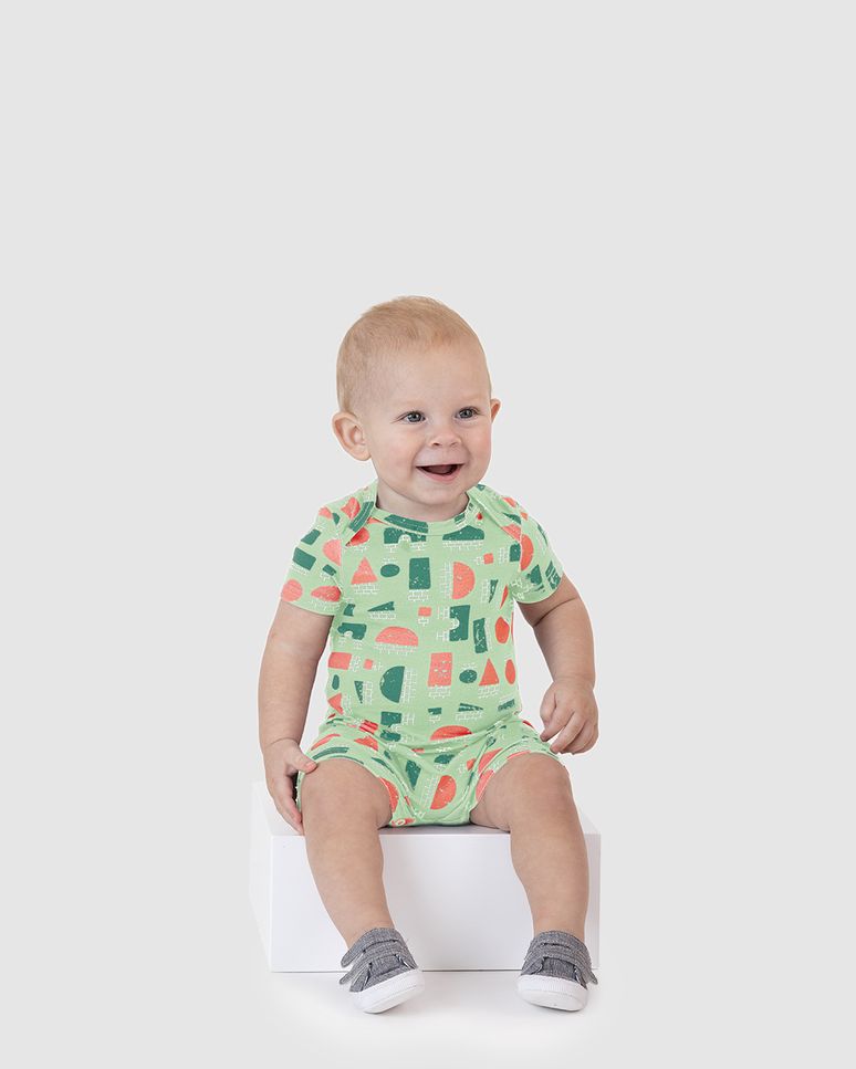 Macaquinho Bebê Menino Fechamento Botão De Pressão Em Algodão Malwee Kids