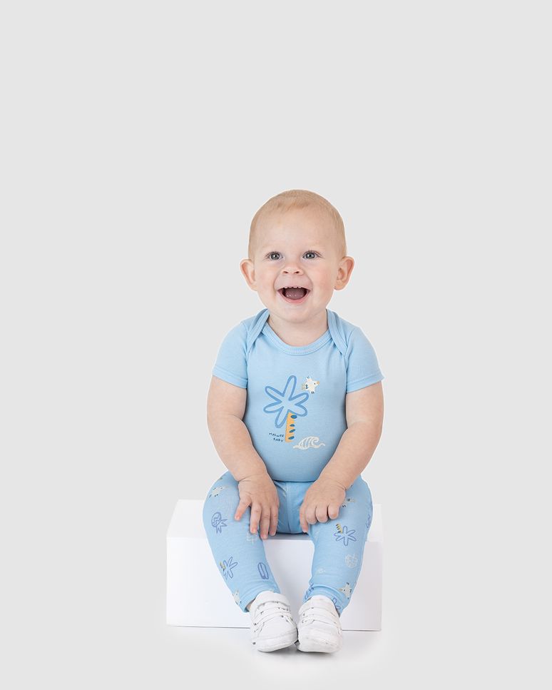Body Bebê Menino Etiqueta Estampada Em Algodão Malwee Kids