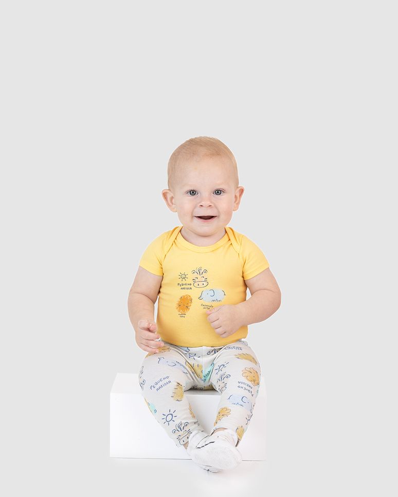 Body Bebê Menino Etiqueta Estampada Em Algodão Malwee Kids