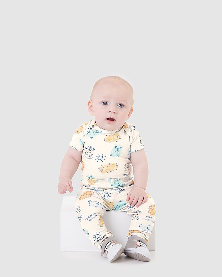 Calça Bebê Menino Cintura Com Elástico Em Algodão Malwee Kids