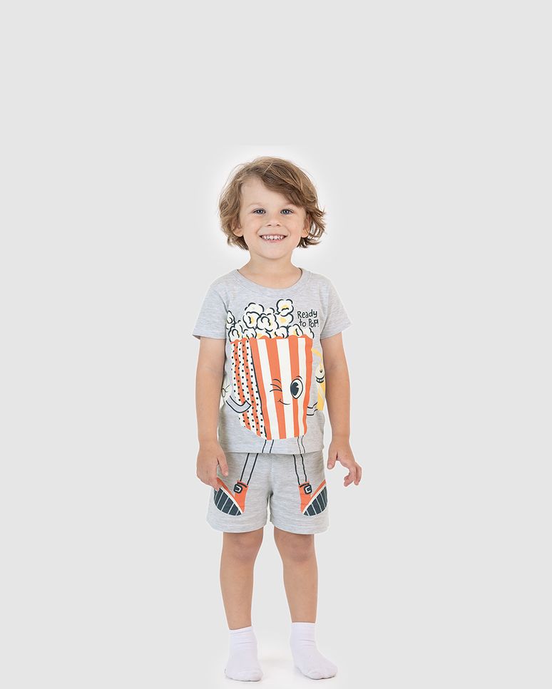 Pijama Curto Infantil Menino Camiseta E Shorts Ready To Pop! Malwee Kids