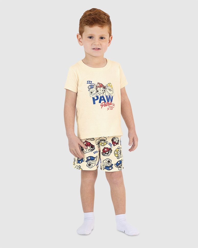 Pijama Infantil Menino Shorts Estampada Patrulha Canina Em Algodão Malwee Kids