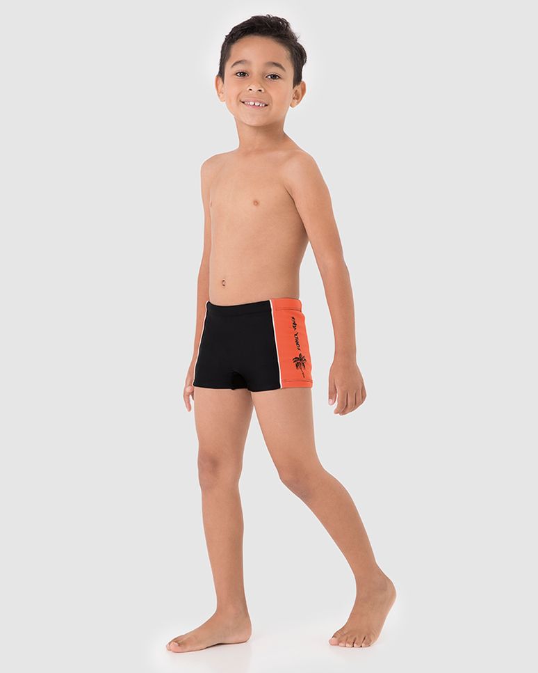 Sunga Boxer Infantil Menino Estampa Lateral Em Malha UV50+ Malwee Kids